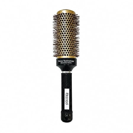 PRO 100 PROFESSIONAL Thermal Round Hair Brush | Ceramic Coated Barrel with Nylon Wavy Bristles | Blow Dry Styling Brush for Volume, Curls & Smooth Finish | Salon Hair Styling Brush for Women & Men (45)