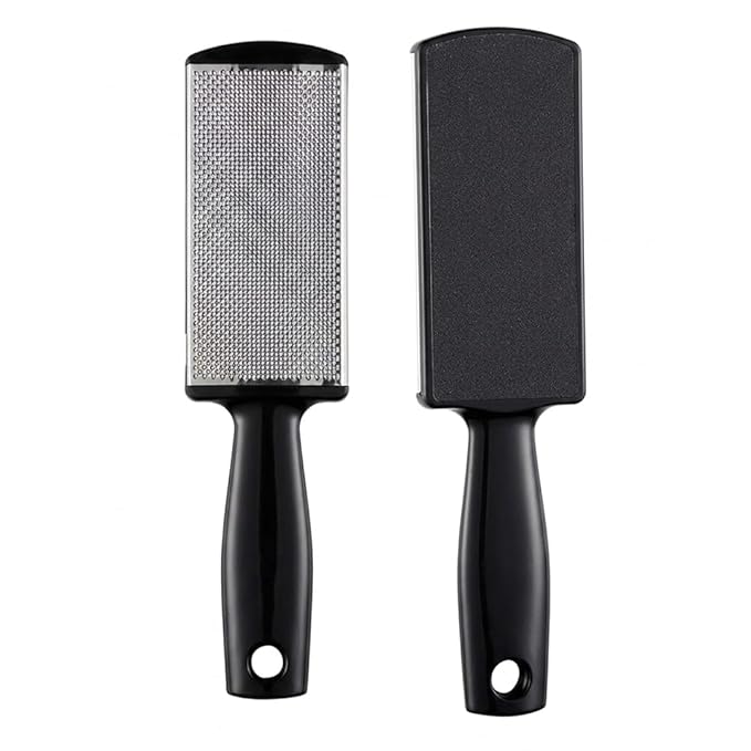 PRO 100 PROFESSIONAL Foot Filer for Pedicure & Foot Care | Double Sided Foot Scrubber for Dead Skin Removal | Pedicure Foot File for Cracked Heels, Hard Skin & Callus Remover | Salon & Home Use (Black)