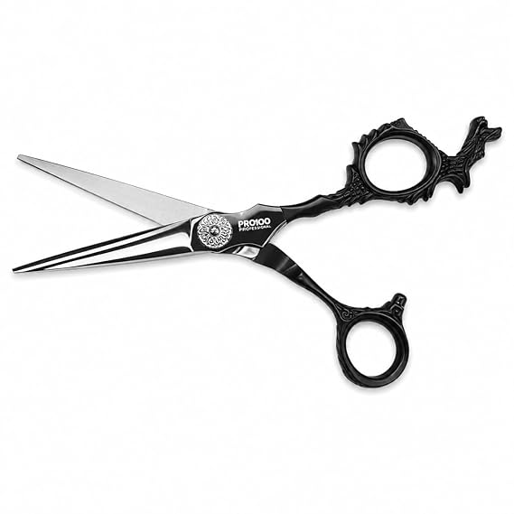 Dragon Handle Hair Cutting Scissor 5.5 Inch Stainless Steel Barber Salon Scissors – Black