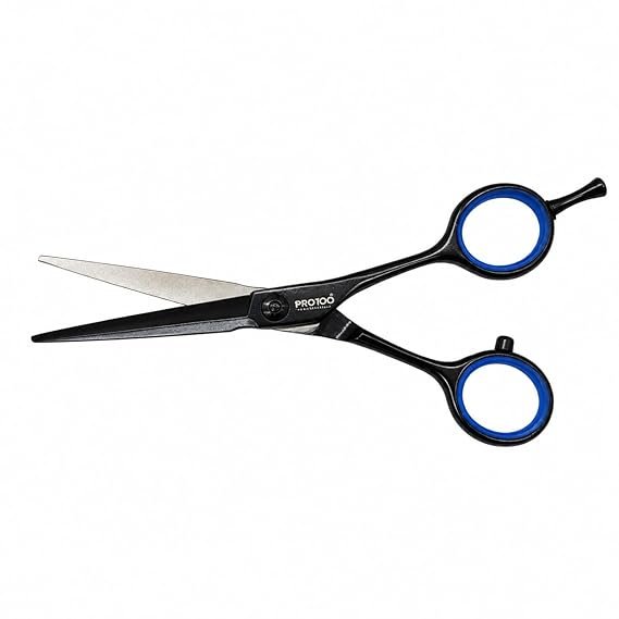 Hair Cutting Scissors for Men & Women | SMaterials & Care Material Type	Stainless Steel Measurements Item Dimensions L x W	16L x 6W Centimeters Item Weight	150 Grams Style Colour	Black & Blue Product Style	Professional Hair Cutting Scissorstainless Steel 